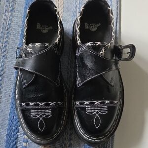 Dr. Martens Black Patent Buckle Shoes